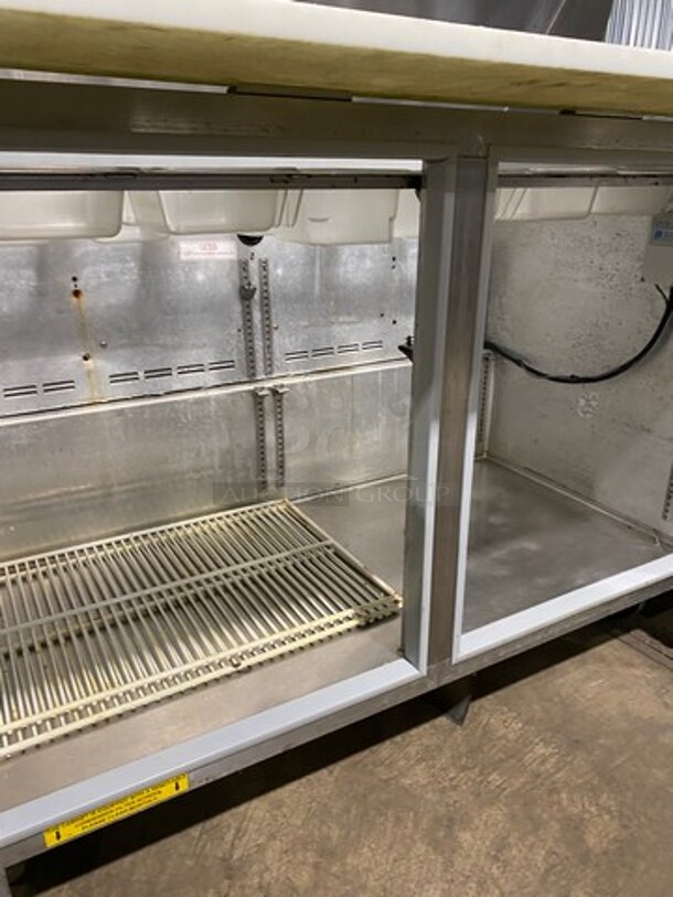 Silver King Commercial Refrigerated Sandwich Prep Table! With 2 Door Storage Space Underneath! All Stainless Steel! On Casters! Model: SKP4818 SN: SACG17549A 115V - Image 6 of 9