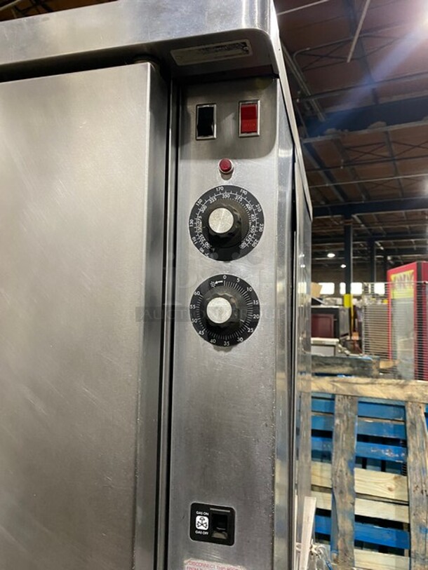 Blodgett Stainless Steel Commercial Natural Gas-Powered Full-Size Convection Oven Over Half Size Convection Oven w/ Solid Door, View Through Door! On Casters! 2X Your Bid Makes One Unit! - Image 7 of 11