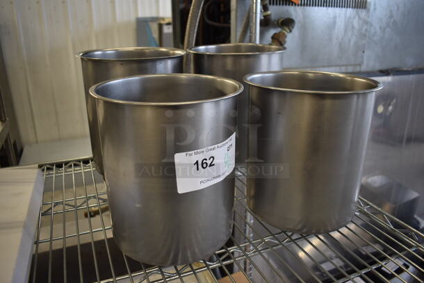 ALL ONE MONEY! Lot of 4 Various Stainless Steel Cylindrical Drop In Bins. Includes 8x8x9 - Image 2 of 3