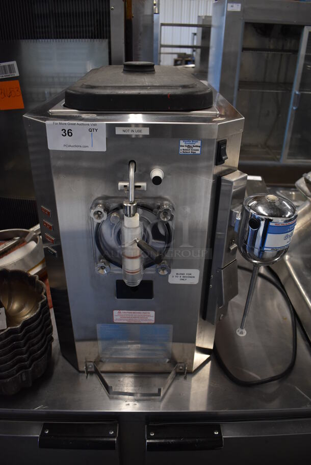 2015 Taylor 430-12 Stainless Steel Commercial Countertop Single Flavor Frozen Beverage Machine w/ Drink Mixer Attachment. 115 Volts, 1 Phase. 21x30x28