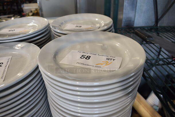 22 White Ceramic Plates. 7.5x7.5x1. 22 Times Your Bid! - Image 1 of 3
