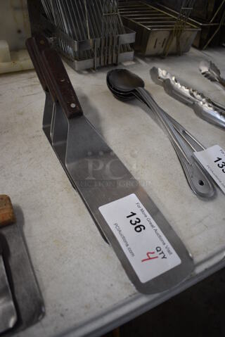 4 Metal Spatulas. 15". 4 Times Your Bid!