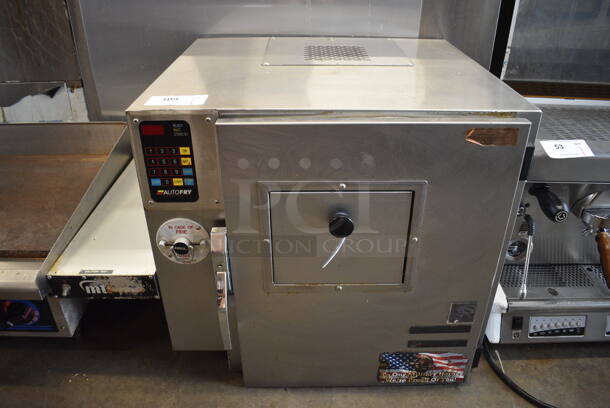 Autofry Model MTI-10 Stainless Steel Commercial Countertop Electric Powered Ventless Fryer w/ Left Side Warming Strip. 240 Volts, 1 Phase. 37x26x25.5