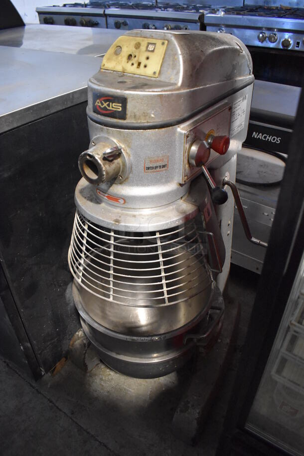 Axis M-30 Metal Commercial 30 Quart Planetary Dough Mixer w/ Stainless Steel Mixing Bowl and Bowl Guard. 110 Volts, 1 Phase. 21x24x45. Tested and Powers On - Image 1 of 8