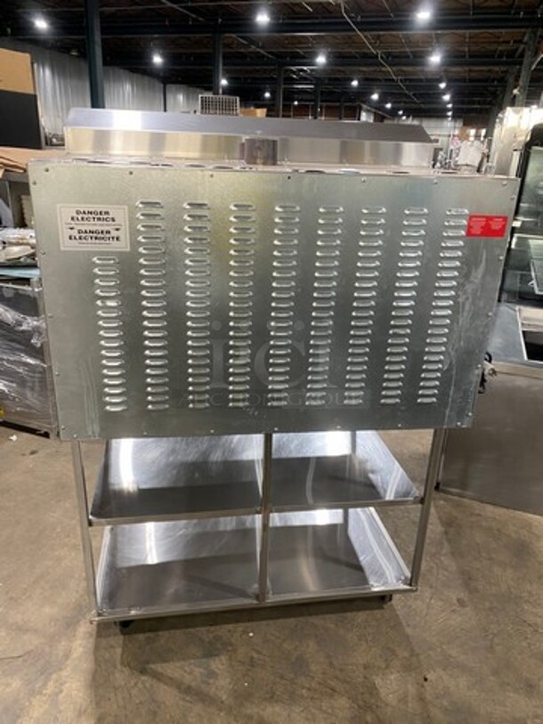 WOW! 2012 Doyon Commercial Natural Gas Powered Tripple Deck Pizza/ Baking Oven! With Shelf Storage Underneath! All Stainless Steel! On Casters! Model: PIZ6G SN: 282200000112 - Image 3 of 11