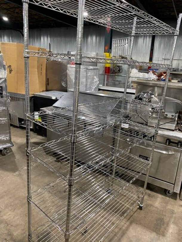 Commercial Metal 6 Tier Shelf! On Casters! BUYER MUST DISMANTLE! PCI CANNOT DISMANTLE FOR SHIPPING! PLEASE CONSIDER FREIGHT CHARGES! - Image 3 of 7