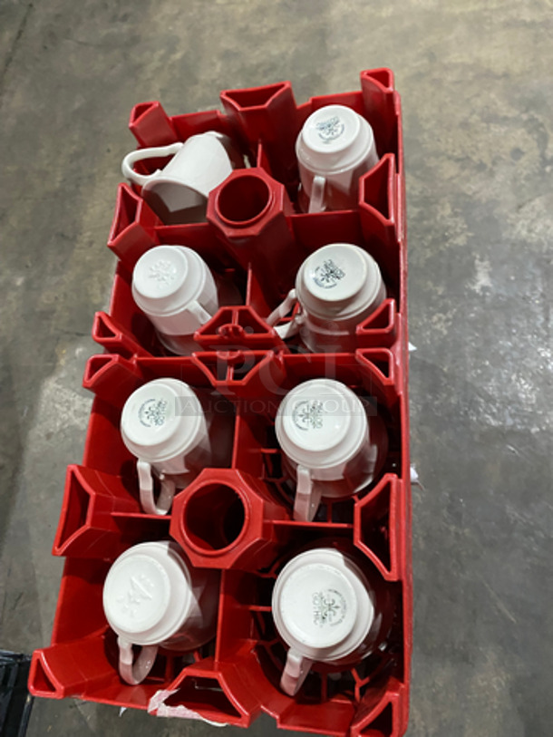 ALL ONE MONEY! Clear And White Mugs! Includes Red Poly Coca Cola Crates!  - Image 3 of 8