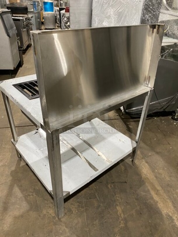 WOW! Custom Made Commercial Single Burner Prep Table! With Raised Back Splash! With Storage Space Underneath! Solid Stainless Steel! On Legs! - Image 4 of 9