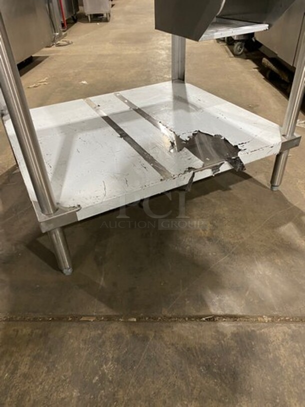 WOW! Custom Made Commercial Single Burner Prep Table! With Raised Back Splash! With Storage Space Underneath! Solid Stainless Steel! On Legs! - Image 8 of 9