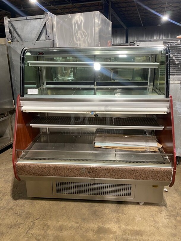 Kinco Commercial Refrigerated Open Grab-N-Go Display Case Merchandiser! With Front Cover! With Top Refrigerated Closed Display Case Merchandiser! With Rear Access Doors! 220V 60HZ 1 Phase