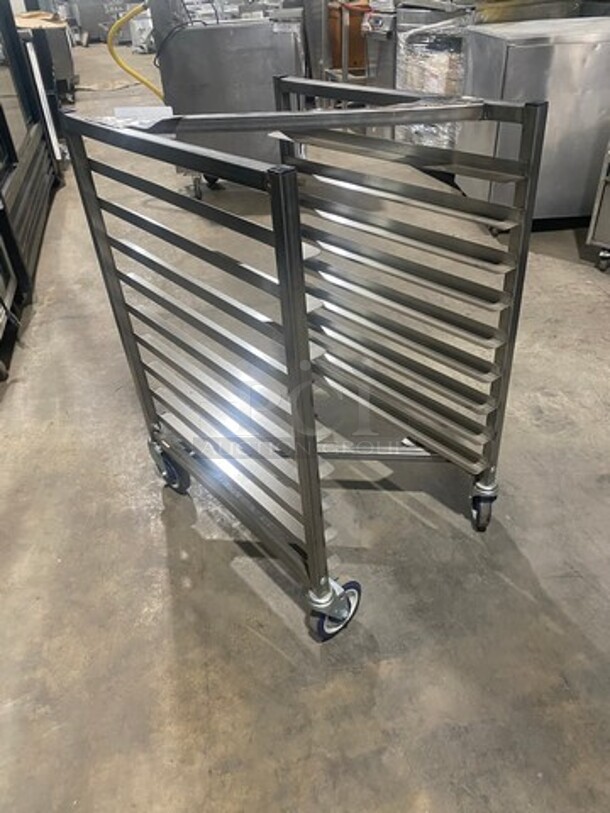 Channel Metal Commercial Welded Pan Transport Rack! On Casters! - Image 4 of 8
