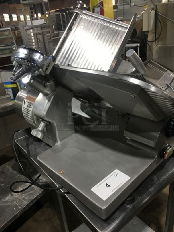 LATE MODEL! 2018 Globe Commercial Countertop Deli/ Meat Slicer! All Stainless Steel! WORKING WHEN REMOVED! Model: GC512 SN: 345504 115V - Image 2 of 9
