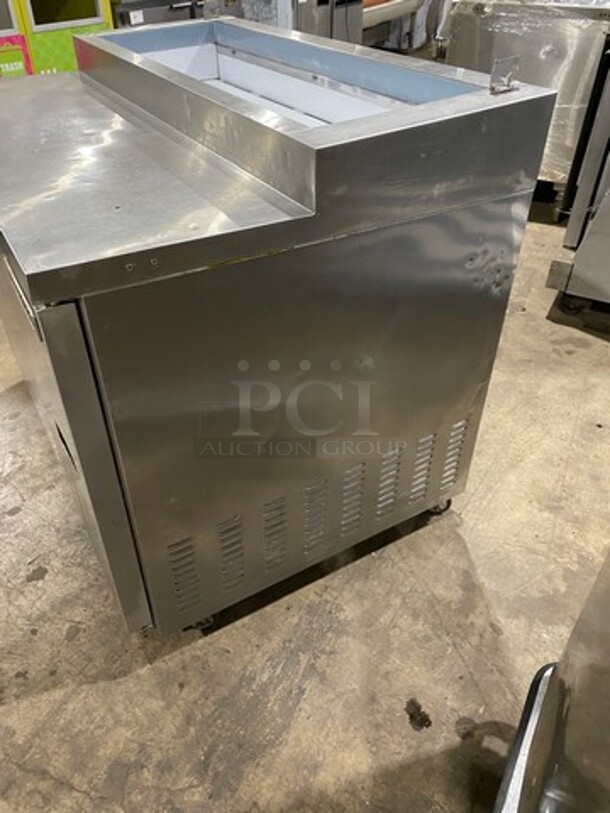 Maxx Cold Commercial Refrigerated Pizza Prep Table! With Single Door Storage Space! All Stainless Steel! On Casters! Model: MXCPP50 SN: 6023925 115V 60HZ 1 Phase - Image 2 of 9