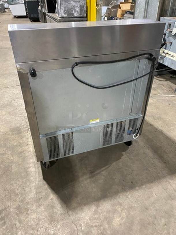 Beverage Air Commercial Refrigerated Sandwich Prep Table! With 2 Door Storage Space Underneath! All Stainless Steel! On Casters! Model: SPE3610 SN: 10211900 115V 60HZ 1 Phase - Image 3 of 9