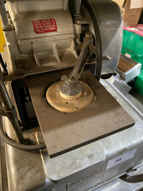 Hollymatic Commercial Food Portioning/ Patty Former Machine! On Equipment Stand! With Underneath Storage Space! All Stainless Steel! On Casters! Model: 54 SN: 58666 115V 60HZ 1 Phase - Image 6 of 9