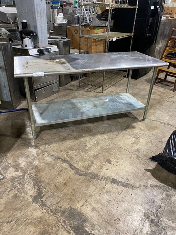 NICE! All Stainless Steel Work/Prep Table! With Underneath Storage Space! On Legs! - Image 1 of 6