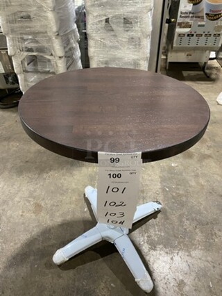 Brand New! Red Oak 24 Inch Round 1.5" Thick BUTCHER BLOCK Style Dining Table! Walnut Finish! With Polished Base! 