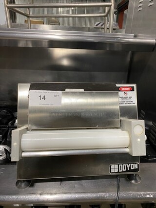Doyon Commercial Countertop Dough Sheeter! All Stainless Steel! Model: DL12SP SN: 166473 120V 60 HZ 1 Phase