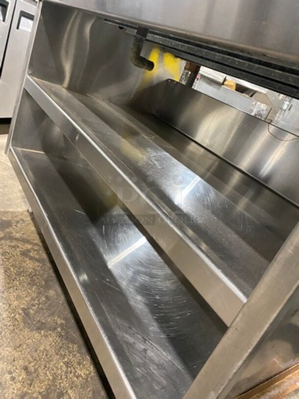 Custom Made Commercial Beverage Work Top Table/ Coffee Stand! With Back Splash! With Shelf Storage Underneath! All Stainless Steel! On Legs! - Image 6 of 6