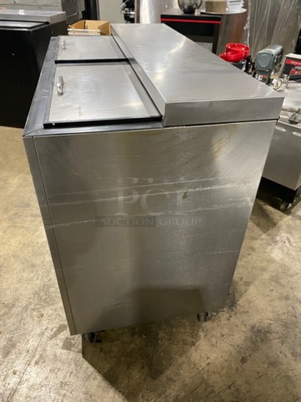 NICE! Perlick Commercial 2 Top Sliding Door Cooler! All Stainless Steel! On Casters! Model: FR48 SN: 1803022881B 115V 60HZ 1 Phase - Image 3 of 8