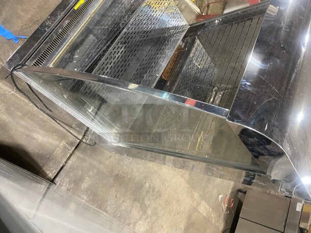 LATE MODEL! Omcan Commercial Open Refrigerated Display/Merchandiser Showcase! All Stainless Steel! With Stainless Steel Racks! 110V! Model RSCN0380 Serial 4000480930523010! Working When Removed! - Image 3 of 10