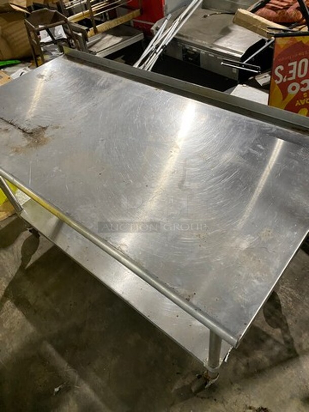 ALL Solid Stainless Steel Work Top/ Prep Table! With Back Splash! With Storage Space Underneath! On Casters! - Image 8 of 8