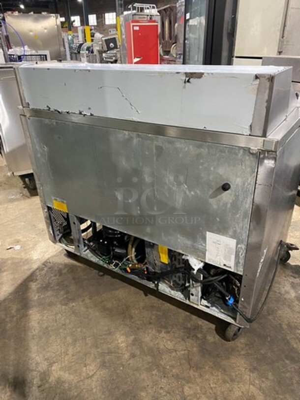 Migali Commercial Refrigerated Mega Top Sandwich Prep Table! With 2 Door Storage Space Underneath! Poly Coated Racks! All Stainless Steel! On Casters! Model: G3SP4812 SN: 10120088M 115V 60HZ 1 Phase - Image 3 of 9