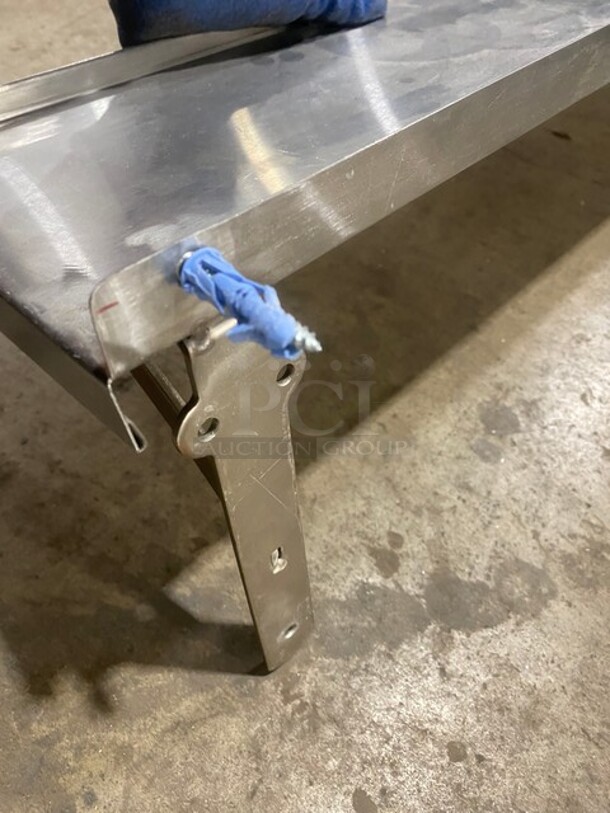 All Stainless Steel! Wall Mounted Commercial Shelf With Backsplash! - Image 4 of 4