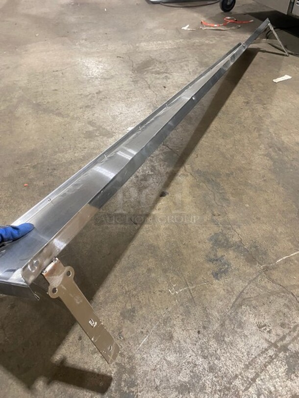 All Stainless Steel! Wall Mounted Commercial Shelf With Backsplash! - Image 3 of 4