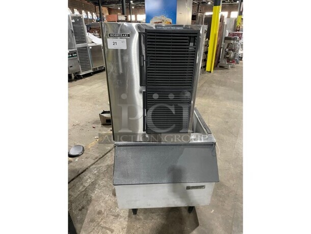 Hoshizaki Commercial AIR COOLED 500LBS Ice Making Machine! On Ice Bin! All Stainless Steel! Model KM500MAH Serial M13122C! 115/120V 1Phase! On Legs! - Image 1 of 8