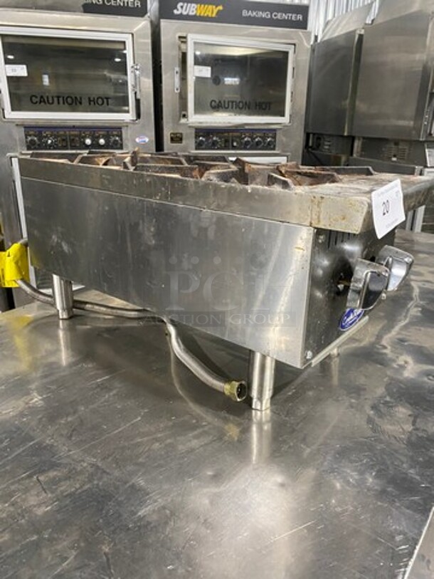 Late Model! Cookrite Commercial Countertop Gas Powered 2 Burner Range! All Stainless Steel! On Legs! Model: ATHP122 SN: ATHP122AUS100317081500C40263! Working When Removed!  - Image 2 of 8