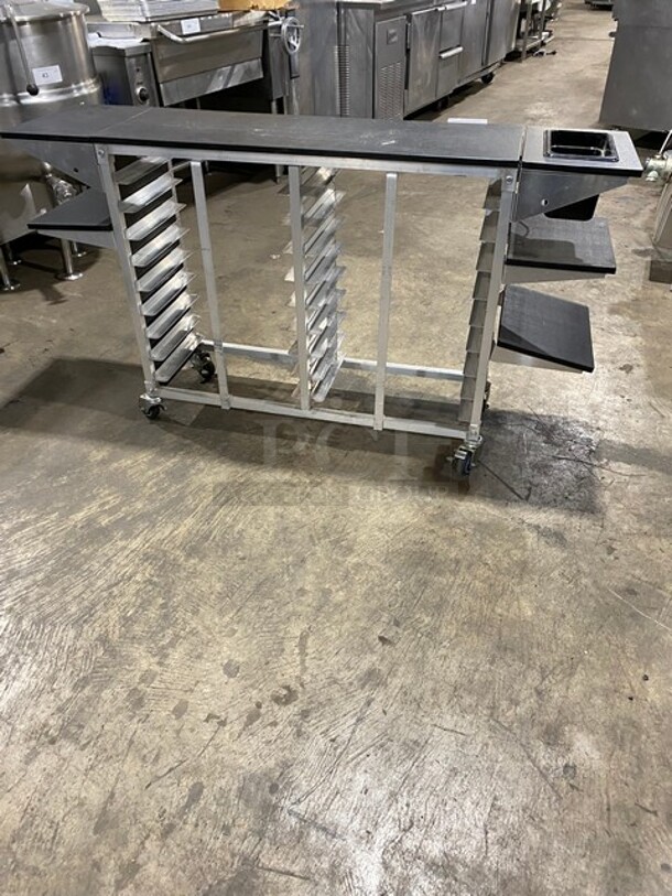 WOW! Commercial Custom-Made Prep Pan Rack! With Poly Top And Poly Shelves! On Casters! - Image 3 of 8