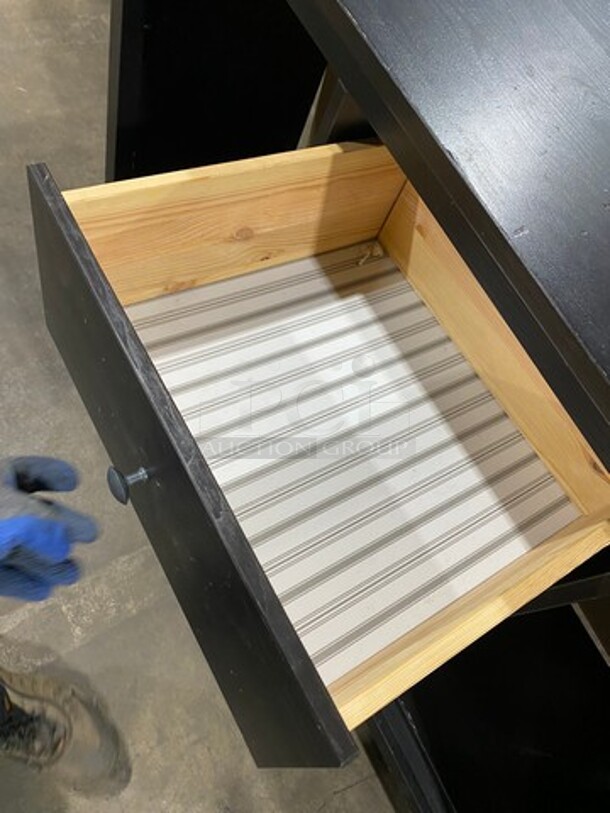 Black Wooden Storage Space Desk! On Legs! - Image 7 of 8