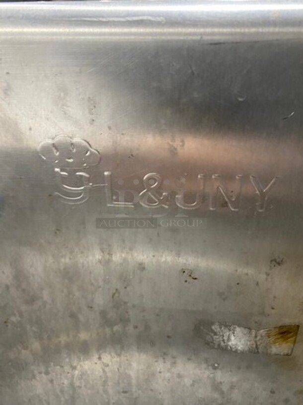 L & J Commercial Single Bay Drop In Sink! With Back Splash! Solid Stainless Steel! On Legs! - Image 7 of 7