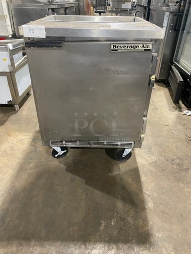 Beverage Air Commercial Refrigerated Sandwich Prep Table! With Single Door Refrigerated Storage Space Underneath! All Stainless Steel! Model SP27 Serial 7208954! 115V 1Phase! On Casters! - Image 1 of 10