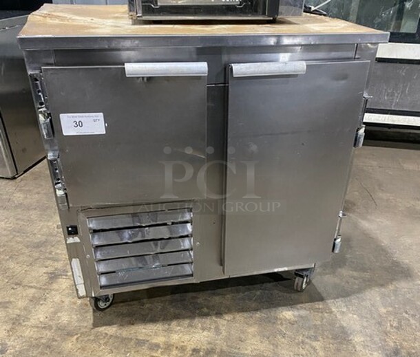 Leader Commercial Refrigerated Lowboy/Work Top Cooler! With 2 Door Refrigerated Storage Underneath! With Stainless Steel Body! On Casters! 115V 1 Phase! Model: DR48 S/C SN: PS121452! - Image 1 of 8