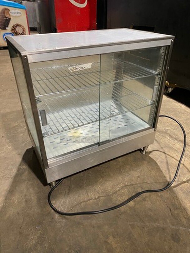 WOW! Like New! Late Model! Carib Commercial Countertop Electric Powered Heated Food Display Case/Patty Warmer! Glass All Around! With Rear Access! Stainless Steel Body! On Legs! Working When Removed! - Image 3 of 10