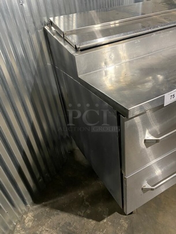 Randell Commercial Refrigerated Pizza Prep Table! With Single Door Storage Space! With 4 Drawers Underneath! All Stainless Steel! On Casters! - Image 2 of 9