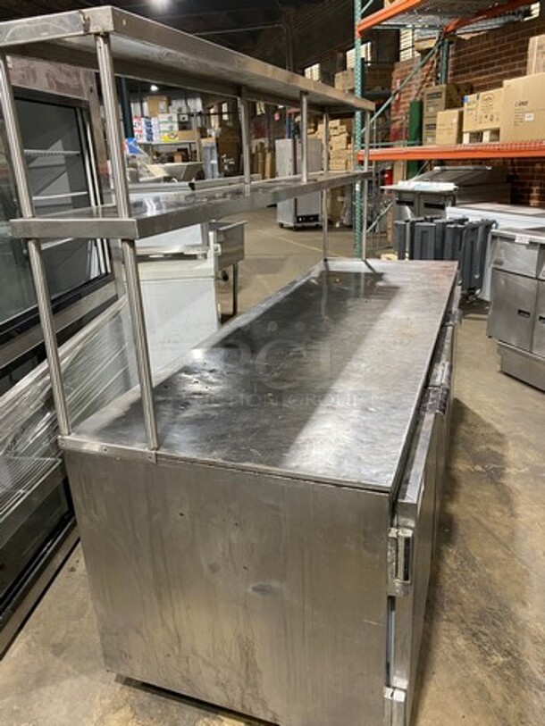 Beverage Air Commercial 3 Door Lowboy/Worktop Cooler! With 2 Overhead Shelves! All Stainless Steel! On Casters! Model: UCR93A SN: 6203130 115V 60HZ 1 Phase - Image 2 of 9