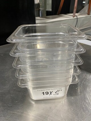 Cambro Clear Poly 1/6x4" Food Containers! 5x Your Bid!