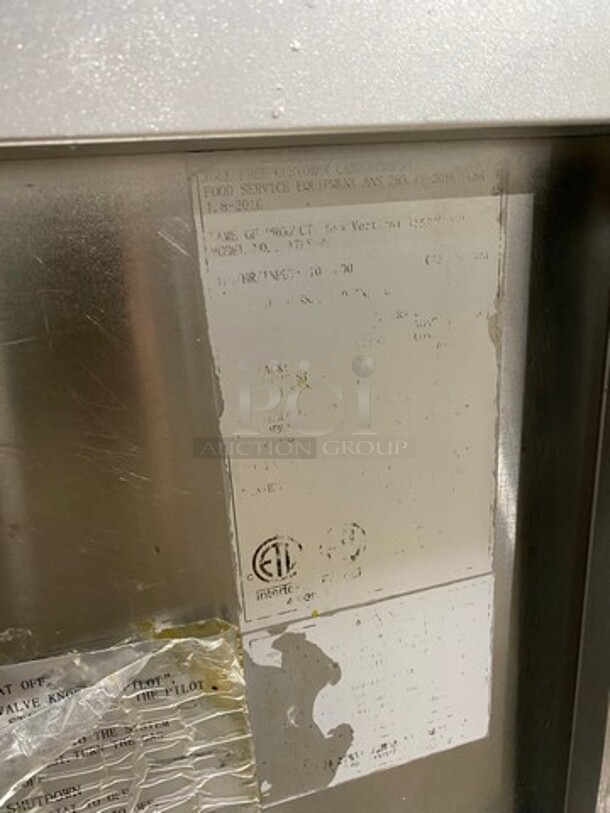 Cook Rite Commercial Natural Gas Powered Deep Fat Fryer! With Backsplash! With 2 Metal Frying Baskets! All Stainless Steel! On Legs! Model: ATFS40 - Image 8 of 9