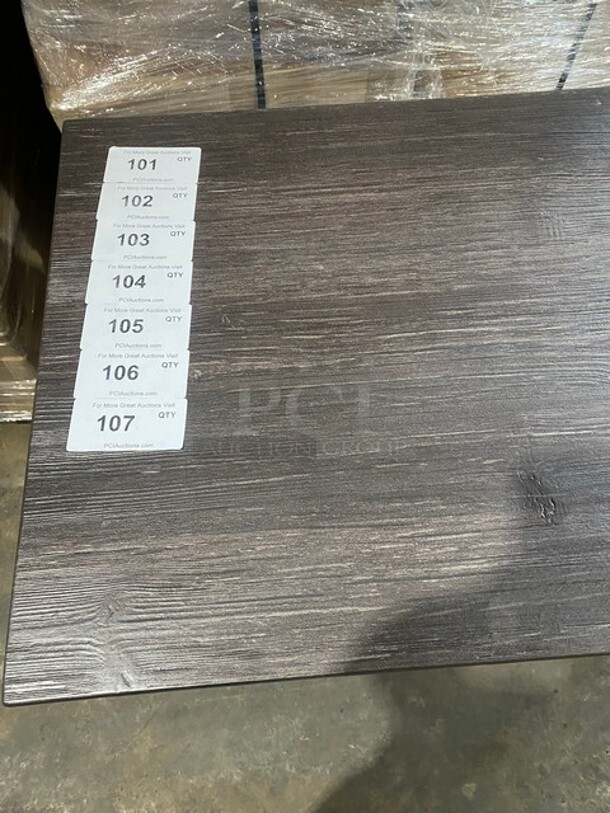 Wow! Brand New! OCS Ash Grey Finish Scratch Resistant Durowood Composite Bar Height Table! 24 By 30! Suitable For Indoor & Outdoor Use With Metal Bar Height Base!  - Image 7 of 7
