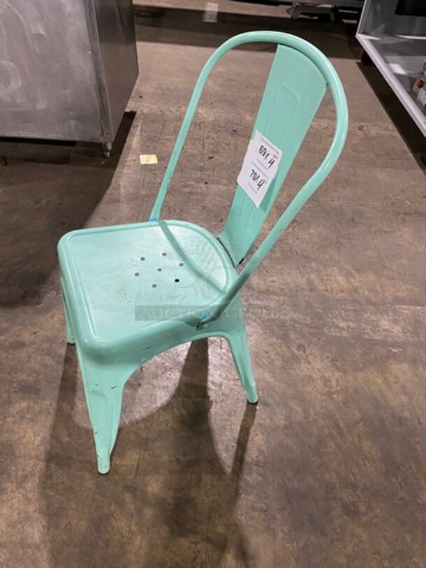 Light Blue Coated Tolix Style Metal Chairs! 4x Your Bid! - Image 2 of 6