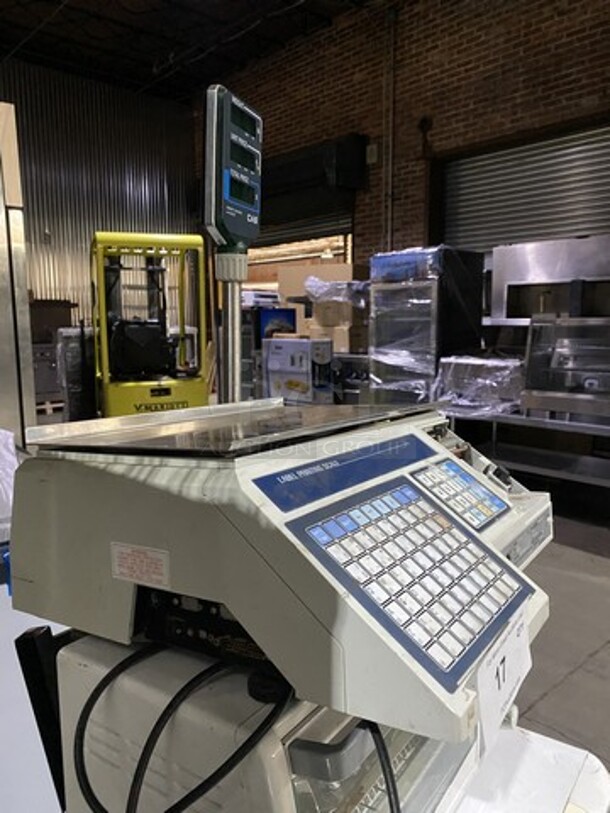 CAS Counter Top Commercial Label Printing Scale! Model LP1000 Serial PRO6603737! 120V 1 Phase!  - Image 2 of 10