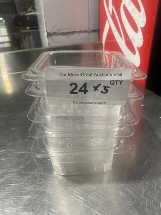 Cambro Clear Poly 1/6x4" Perforated Containers! 5x Your Bid!