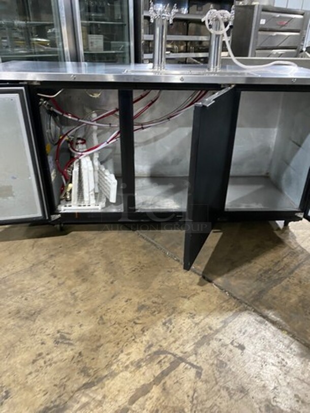 Micro Matic Commercial Refrigerated Dual Tower Kegerator! With 3 Door Storage Space Underneath! Model: MDD78 SN: 14090939M 115V 60HZ 1 Phase - Image 7 of 10