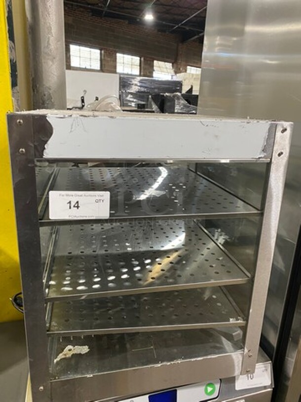 Commercial Countertop Electric Powered Heated Food Display Case! Glass All Around! With Rear Access! Stainless Steel Body!