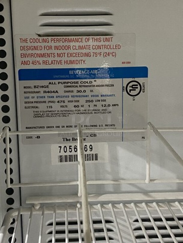 Beverage Air Open Grab-N-Go Cooler Merchandiser! Model BZ16GE! Serial 7056069! 115V 1 Phase!  - Image 6 of 9