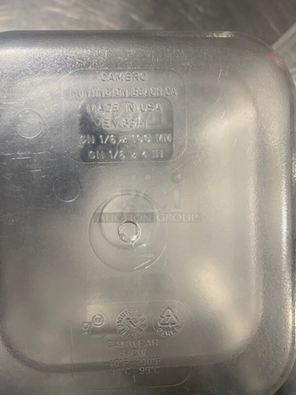 Cambro Clear Poly 1/6x4" Food Containers! 5x Your Bid! - Image 4 of 5