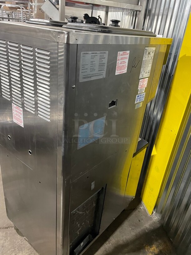 Taylor Crown Commercial 3 Handle Soft Serve Ice Cream Machine! All Stainless Steel! On Casters! Model: C71333 SN:M0104654 208/230V 3Ph
 - Image 4 of 10